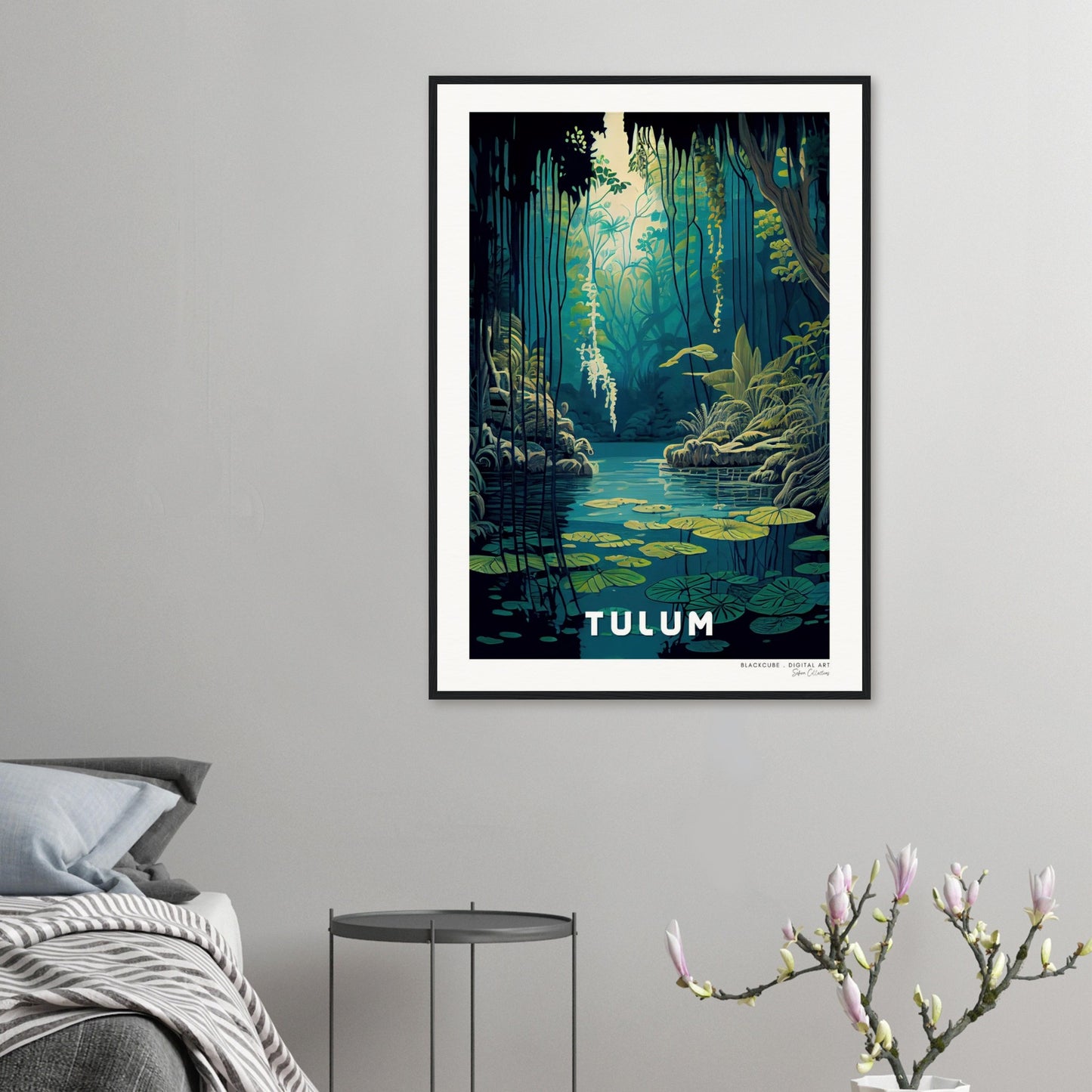 Póster enmarcado en madera con papel mate de calidad de museo de Sefira México Tulum (v3) | Galería de arte Sefira