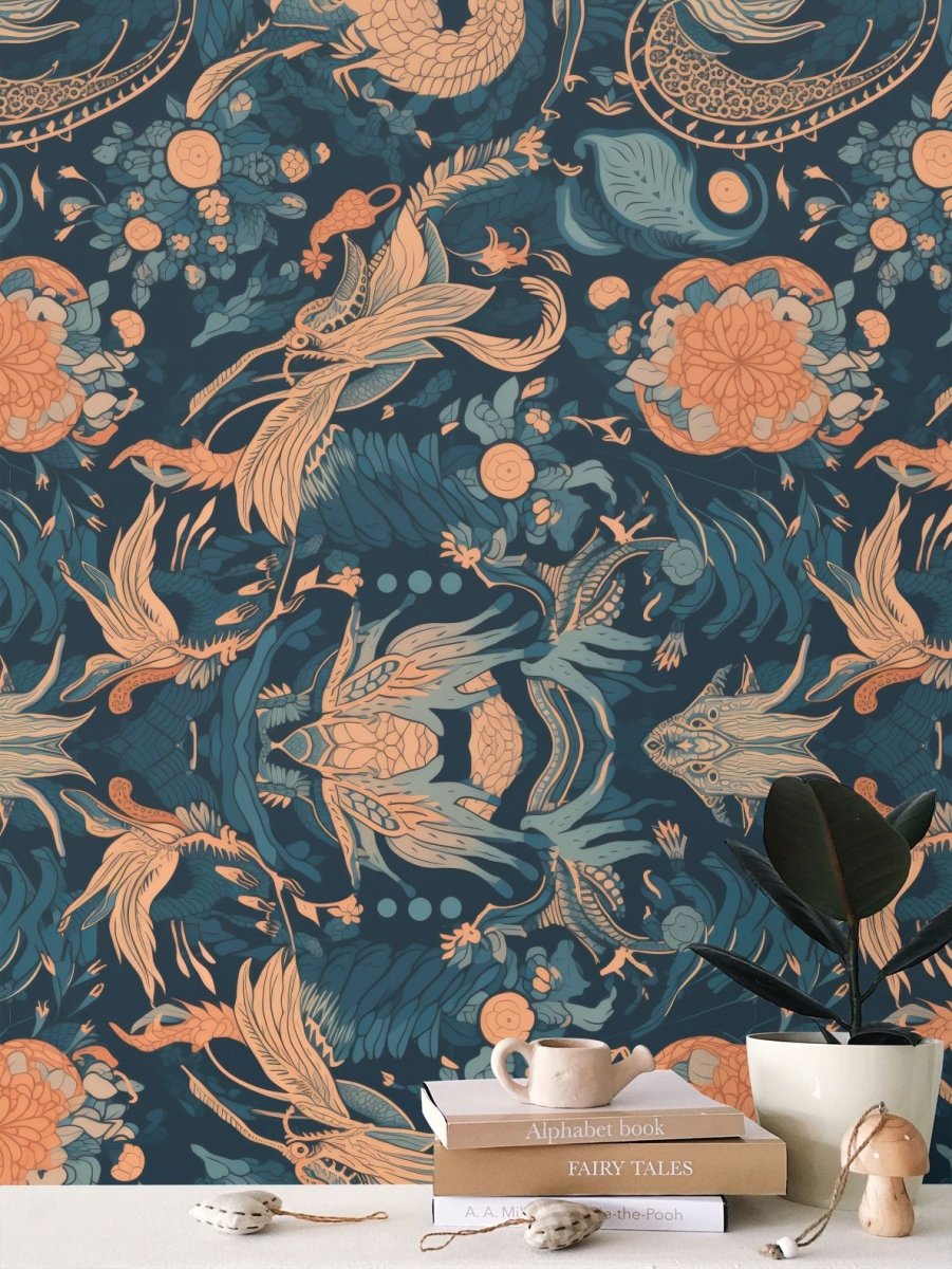 Sefira Golden Art Wallpaper v1 | Sefira Home Collection - Repeat Pattern Wallpaper - Sefira Collections