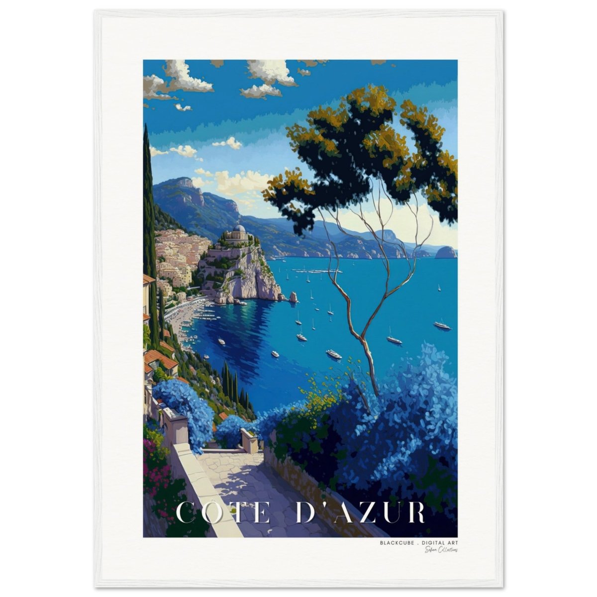 Côte d'Azur, Museum-Quality Matte Paper Wooden Framed Poster | Sefira Art Gallery - Print Material - Sefira Collections