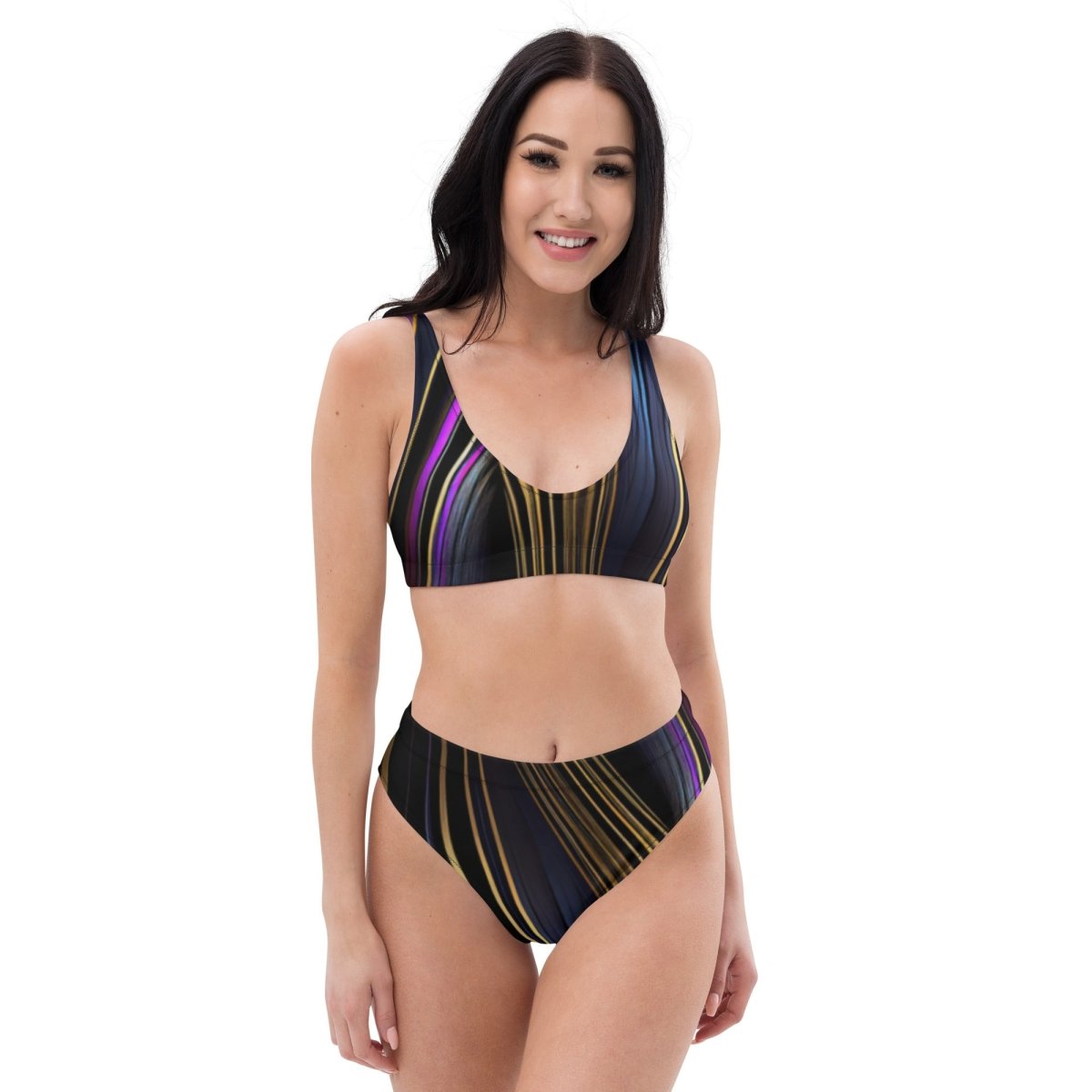 Golden Flow Recycled High-waisted Bikini | Sefira Beach Collection Woman - Swimsuit - Sefira Collections