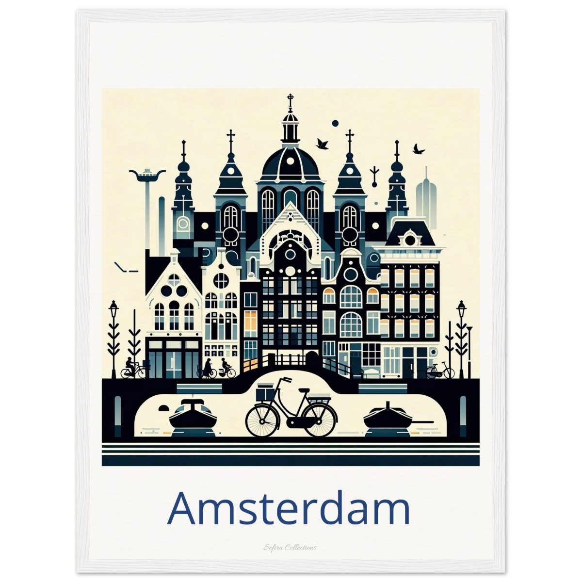 Sefira Amsterdam Art Travel Museum-Quality Matte Paper Wooden Framed Poster | Sefira Art Gallery - Print Material - Sefira Collections