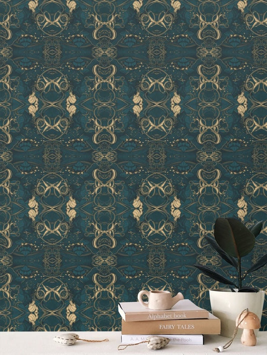 Sefira Minimal Golden Pattern Wallpaper v2 | Sefira Home Collection - Repeat Pattern Wallpaper - Sefira Collections
