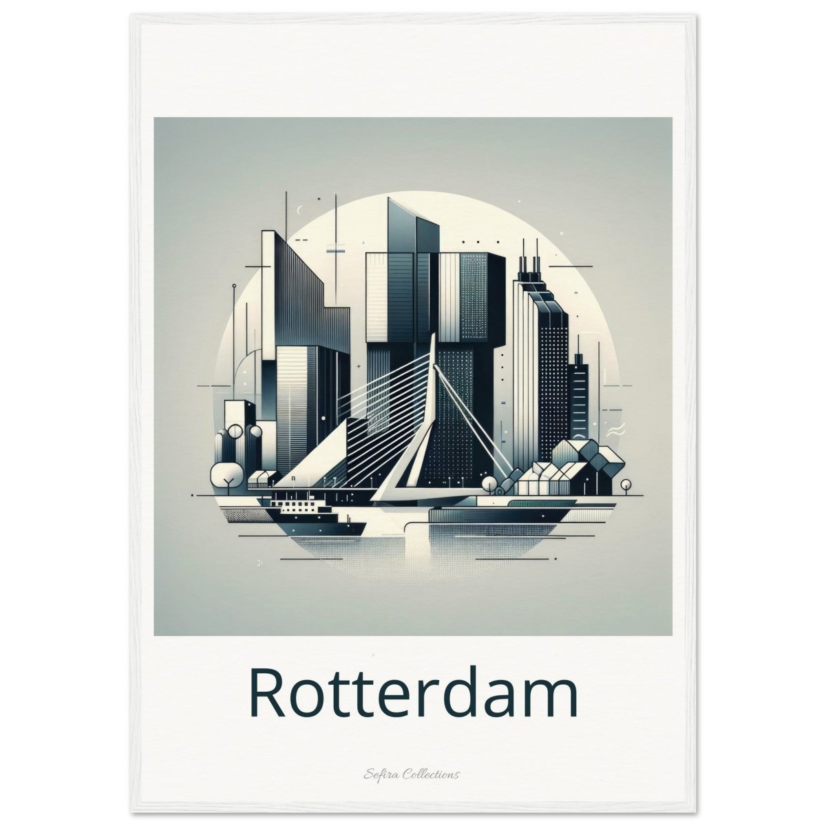 Sefira Rotterdam Travel Art Museum-Quality Matte Paper Wooden Framed Poster | Sefira Art Gallery - Print Material - Sefira Collections